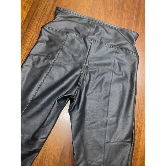 Yummie Faux Leather Leggings in Black Small As-is Vegan Pants - Picture 9 of 14